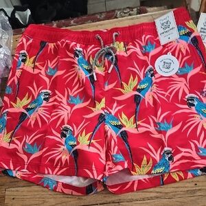 New Party Pants Parrot Swim Trunks
